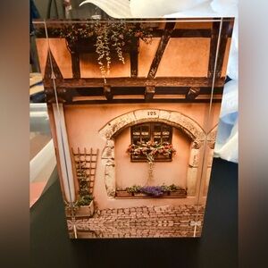 Original Photography Acrylic Block Charming Wall Art with Floral Accents